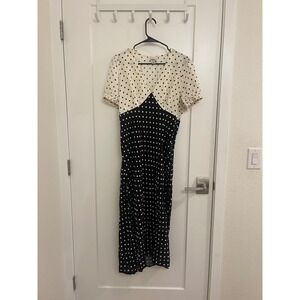Old Money Polka Dot Flattering Great Gatsby Maxi Dress Black Tie Wedding